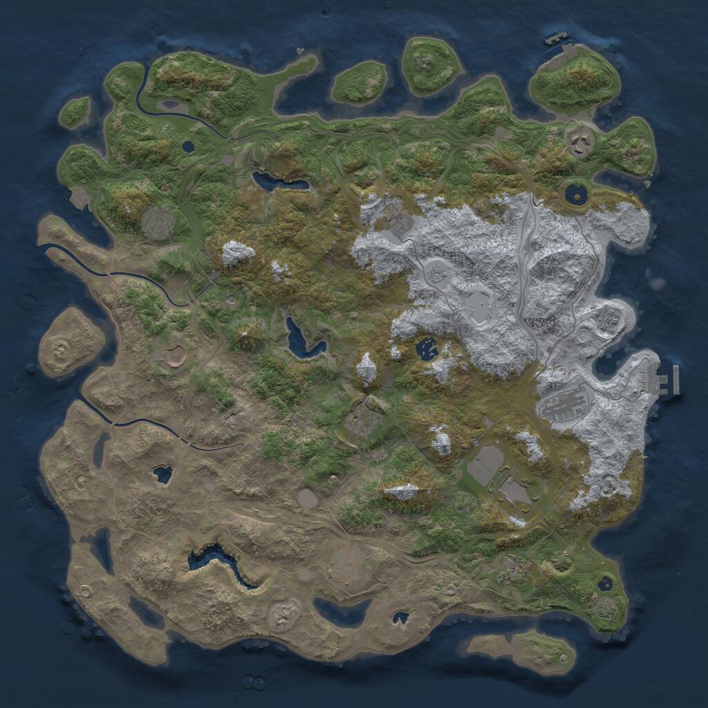 Rust Map: Procedural Map, Size: 4800, Seed: 1519676390, 17 Monuments