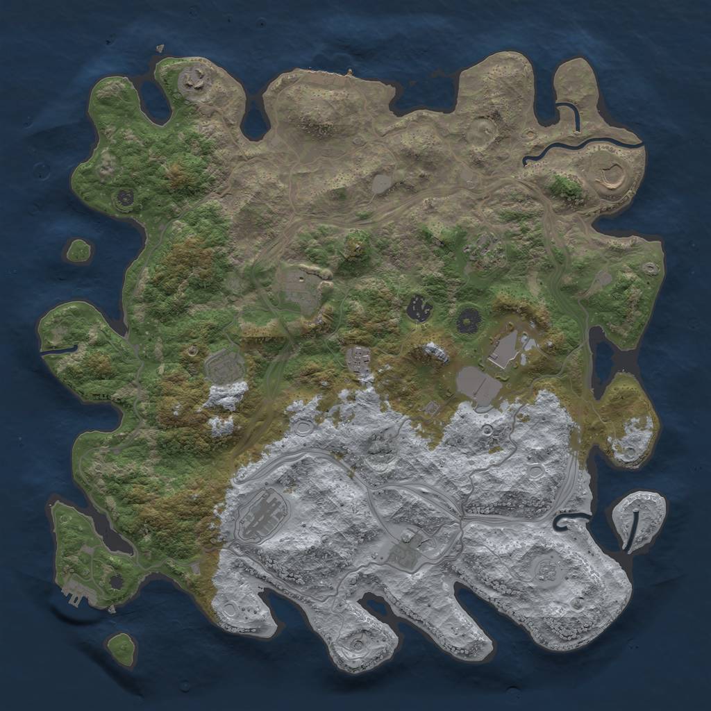 Rust Map: Procedural Map, Size: 4250, Seed: 227511131, 17 Monuments