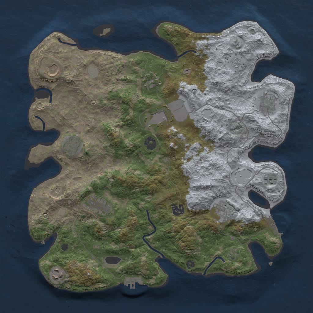 Rust Map: Procedural Map, Size: 3750, Seed: 5785, 19 Monuments
