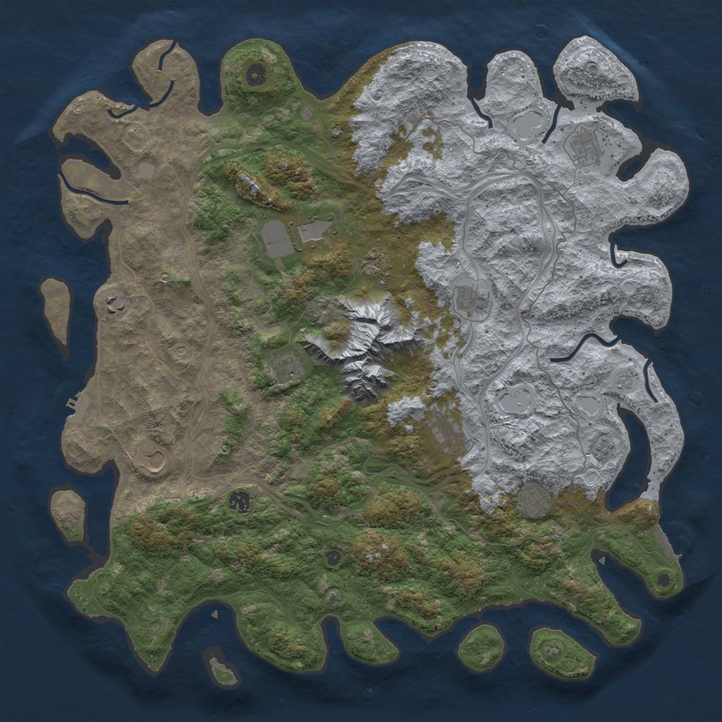 Rust Map: Procedural Map, Size: 5000, Seed: 49813, 20 Monuments