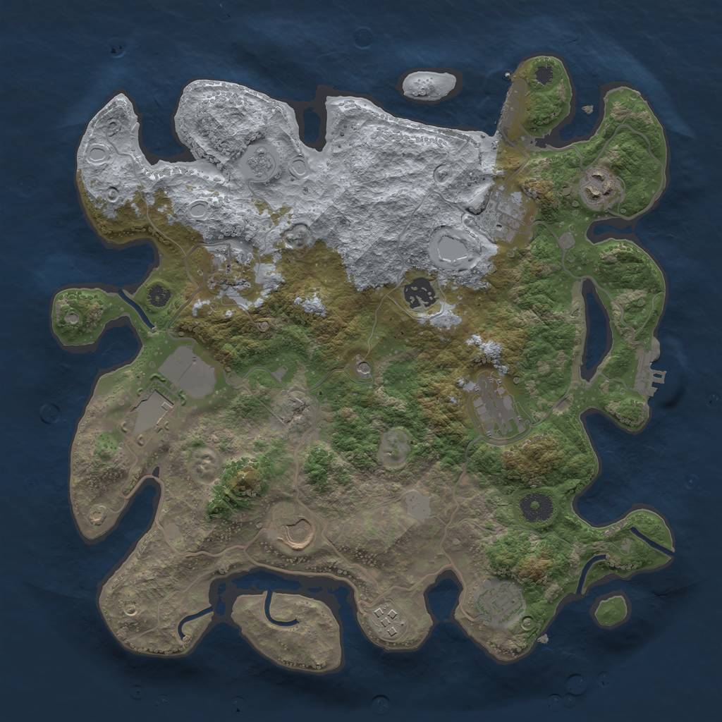 Rust Map: Procedural Map, Size: 3500, Seed: 1197862315, 16 Monuments