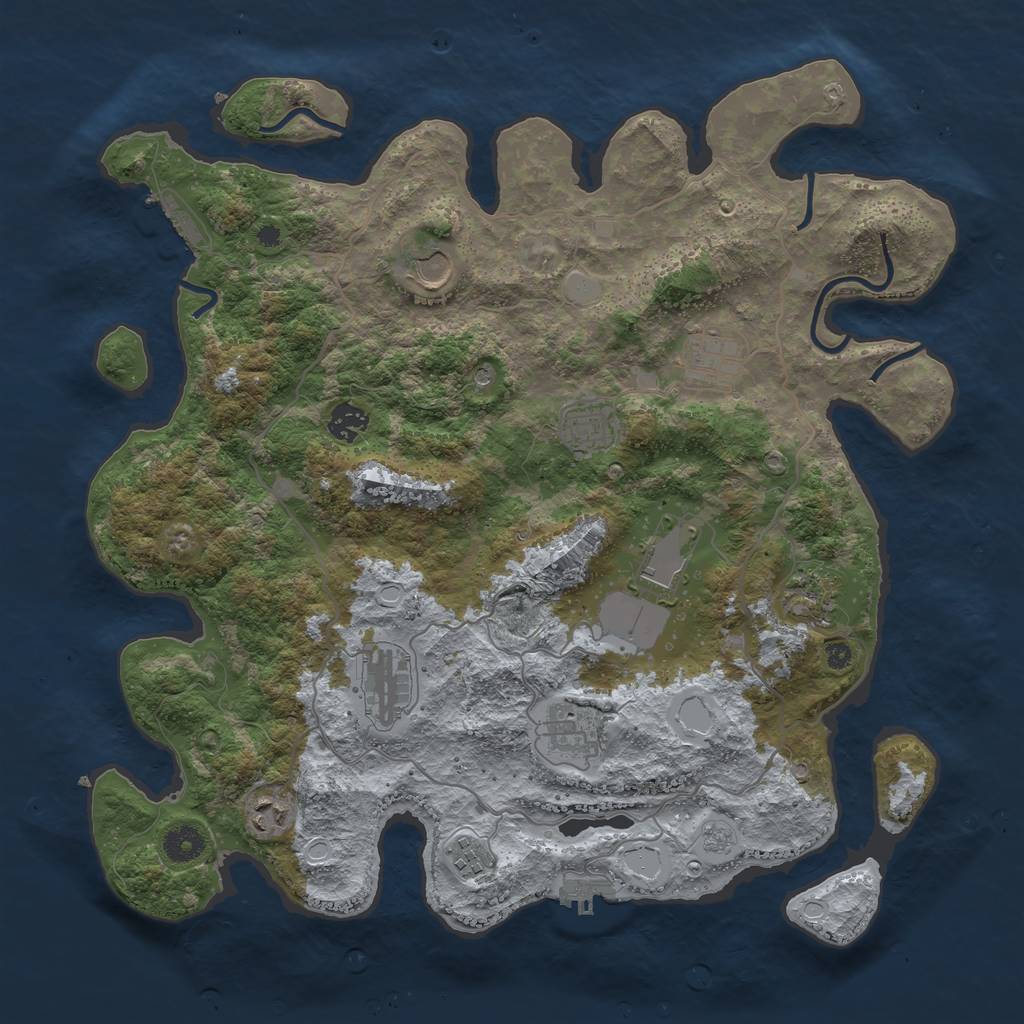 Rust Map: Procedural Map, Size: 4000, Seed: 14266, 19 Monuments