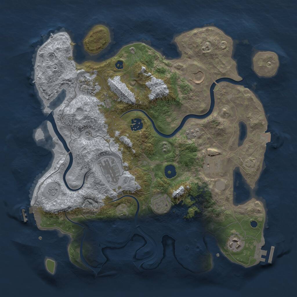 Rust Map: Procedural Map, Size: 3500, Seed: 137529176, 14 Monuments