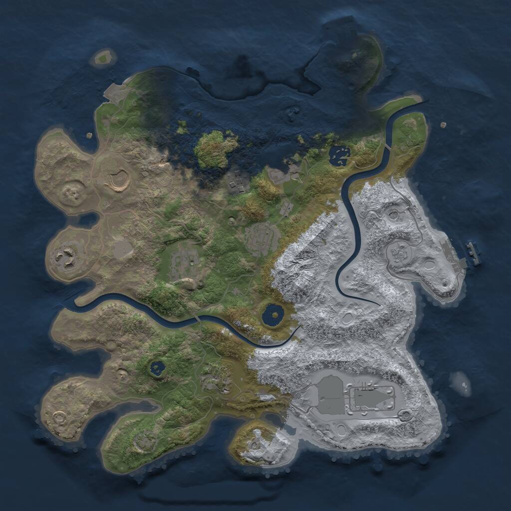 Rust Map: Procedural Map, Size: 3500, Seed: 114818, 15 Monuments