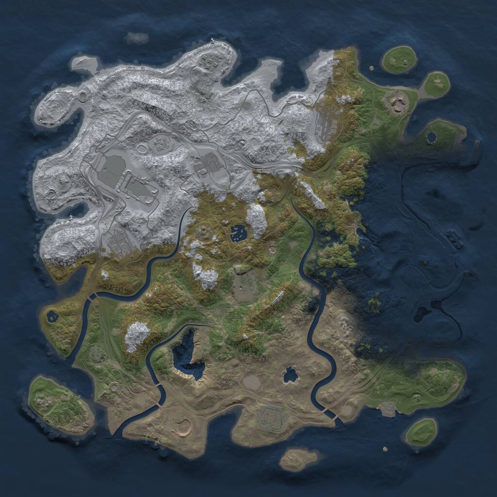 Rust Map: Procedural Map, Size: 4250, Seed: 1966757698, 16 Monuments