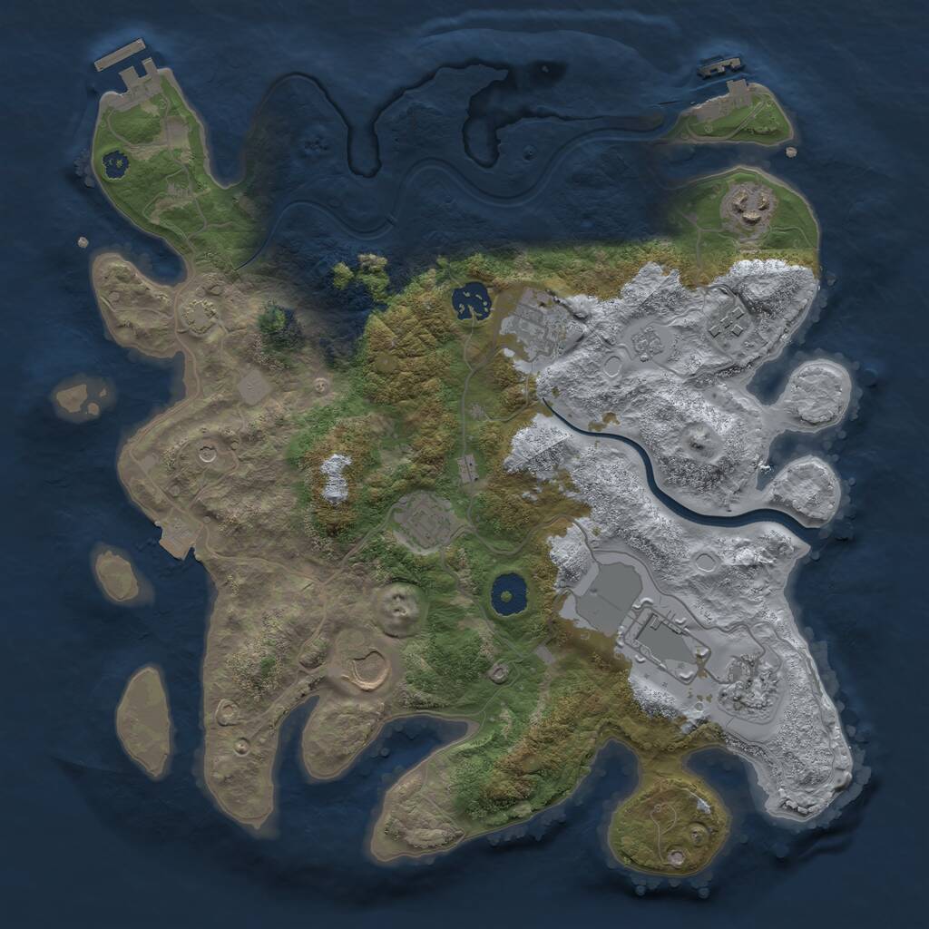 Rust Map: Procedural Map, Size: 3500, Seed: 20221021, 14 Monuments
