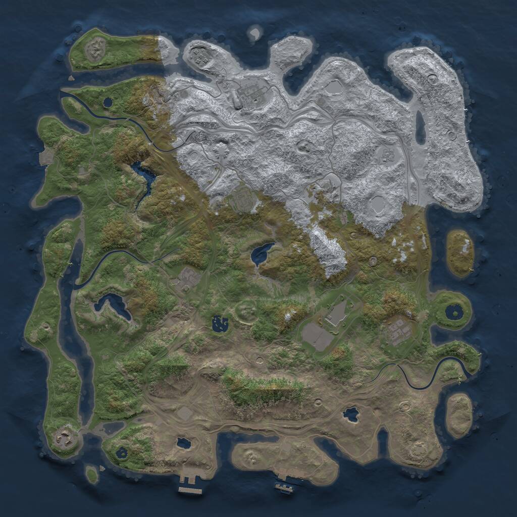 Rust Map: Procedural Map, Size: 4500, Seed: 1739263825, 15 Monuments