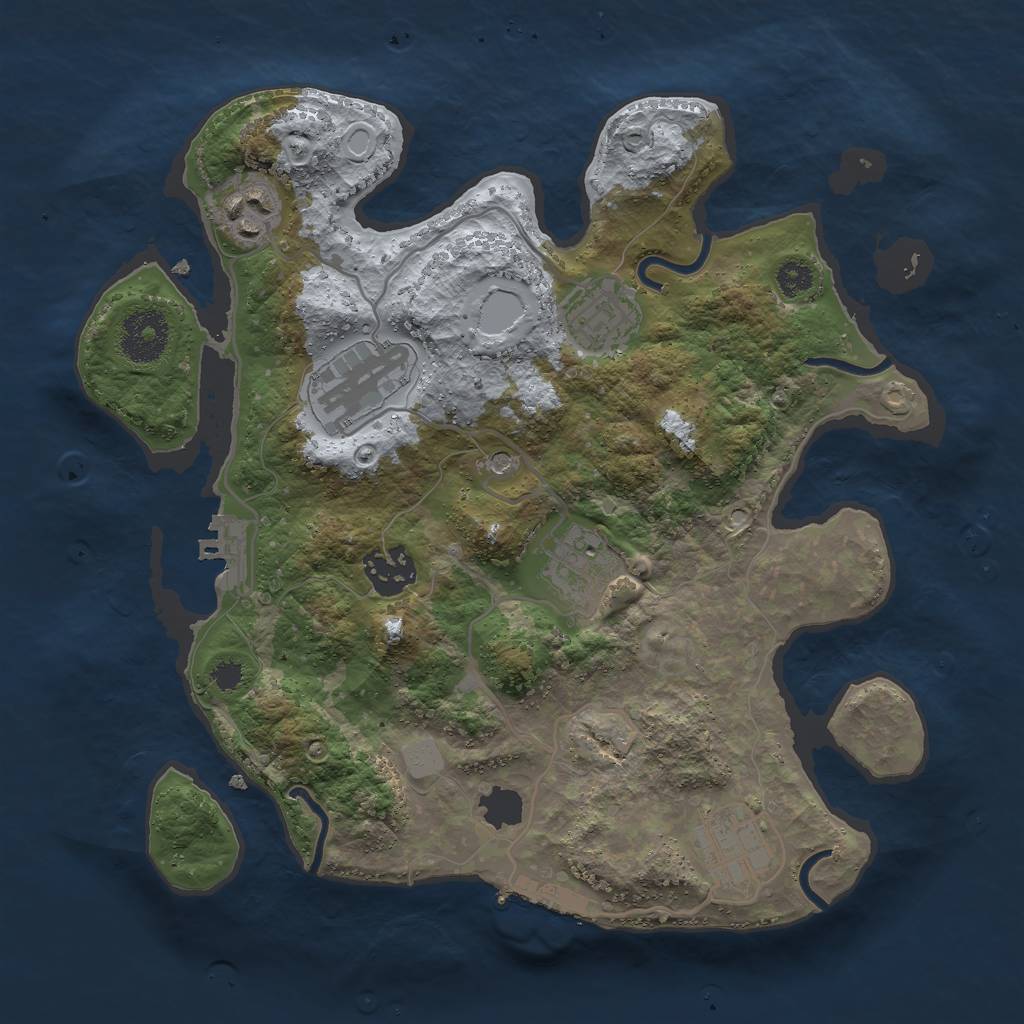 Rust Map: Procedural Map, Size: 3000, Seed: 7982134, 14 Monuments