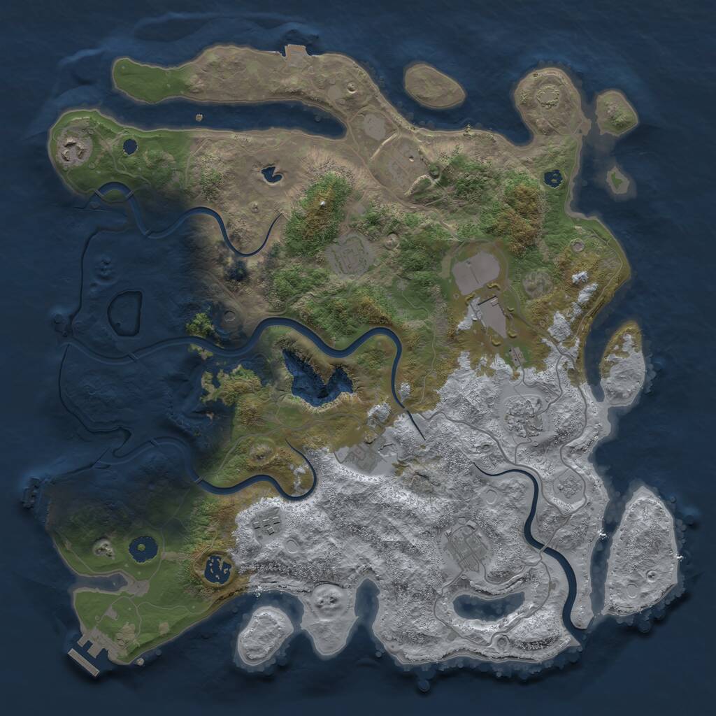 Rust Map: Procedural Map, Size: 4000, Seed: 6842, 15 Monuments