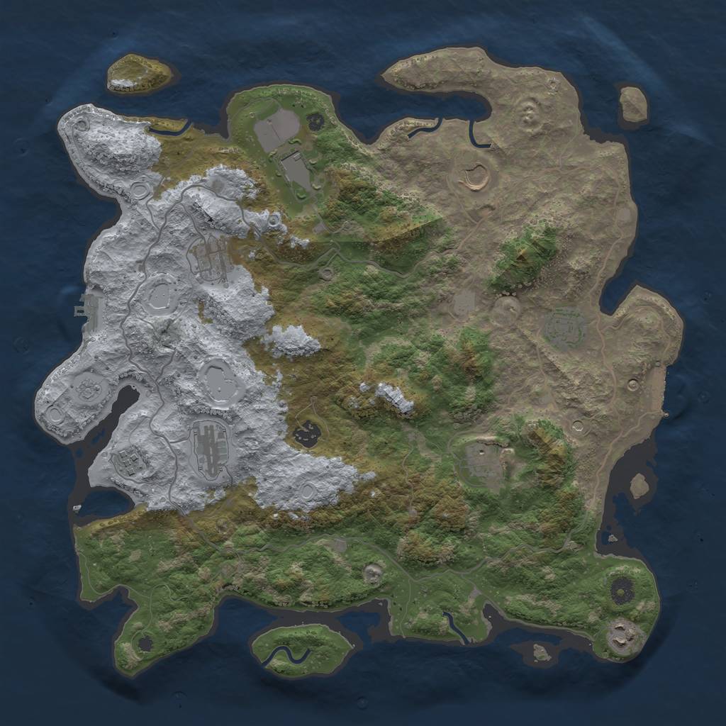 Rust Map: Procedural Map, Size: 4200, Seed: 2240, 16 Monuments