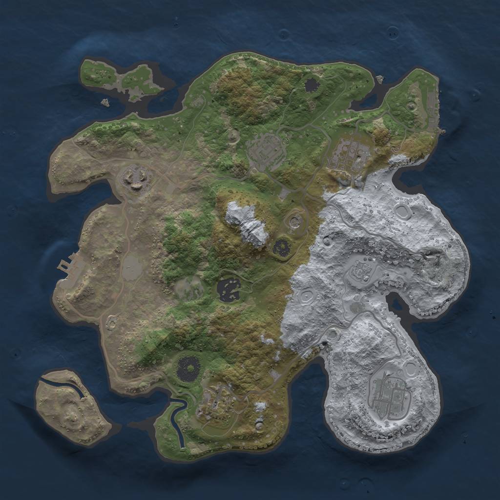 Rust Map: Procedural Map, Size: 3000, Seed: 582384766, 15 Monuments
