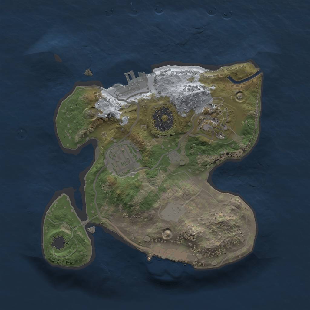 Rust Map: Procedural Map, Size: 2048, Seed: 5, 9 Monuments