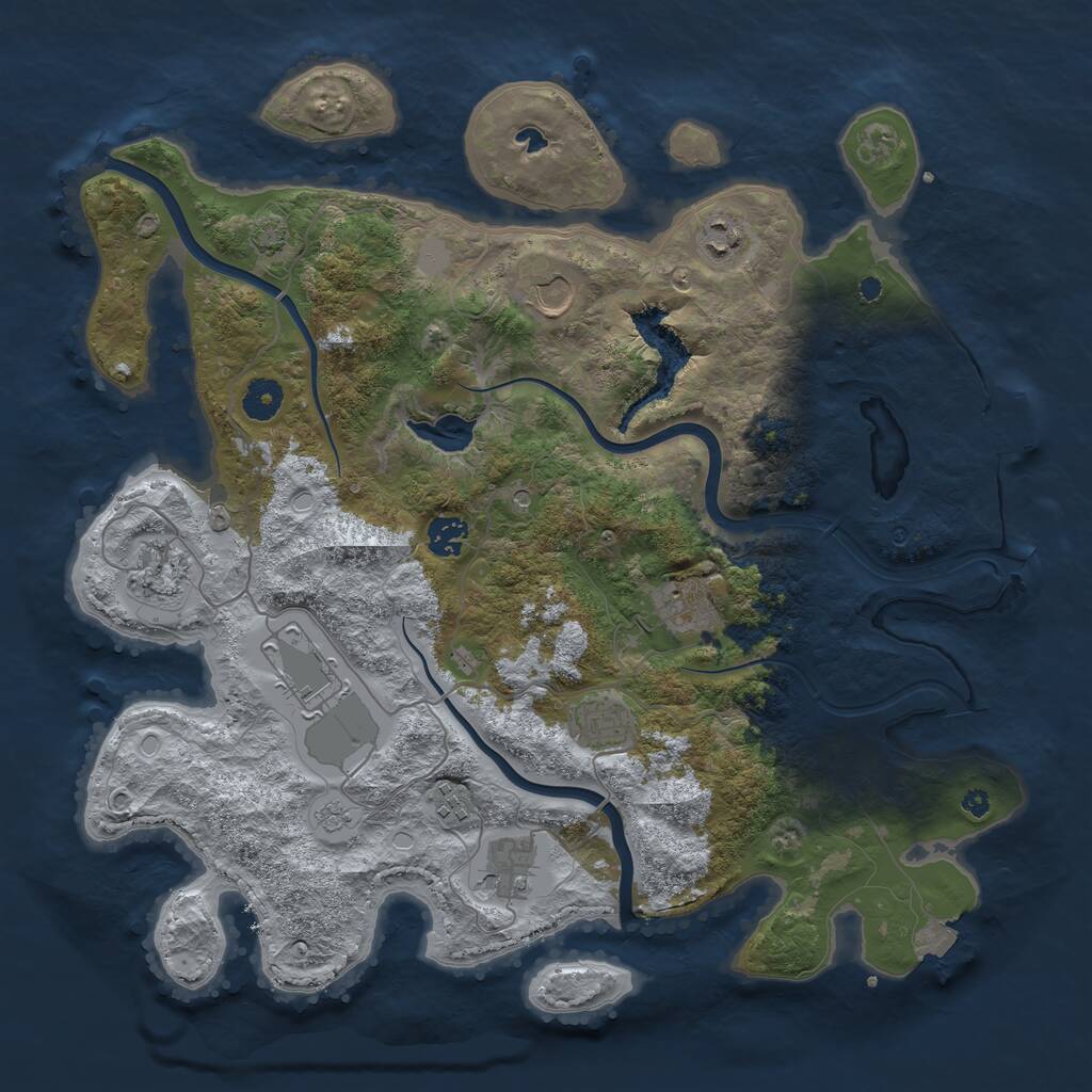Rust Map: Procedural Map, Size: 4000, Seed: 264487490, 14 Monuments