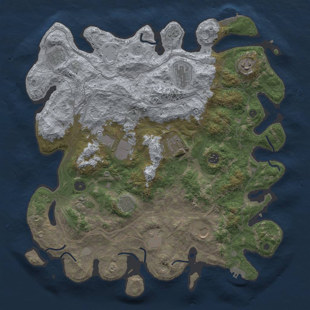 Rust Map: Procedural Map, Size: 4250, Seed: 551334691, 20 Monuments