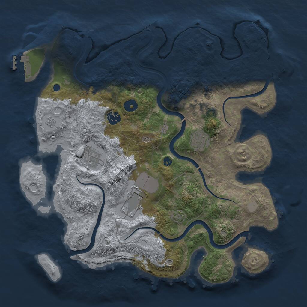 Rust Map: Procedural Map, Size: 3500, Seed: 1185220211, 11 Monuments