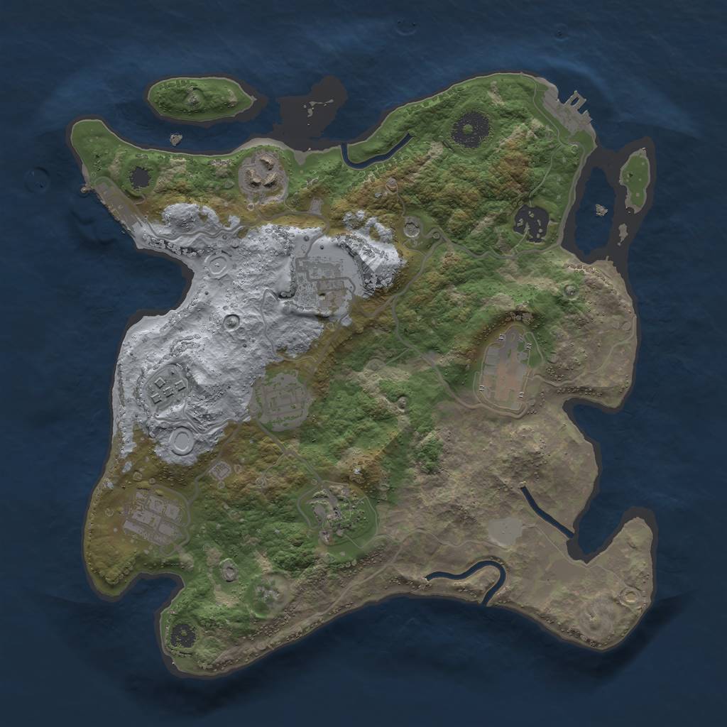 Rust Map: Procedural Map, Size: 3000, Seed: 662653377, 16 Monuments