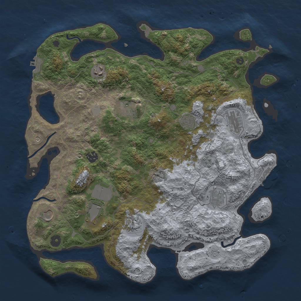 Rust Map: Procedural Map, Size: 4000, Seed: 1086634944, 19 Monuments