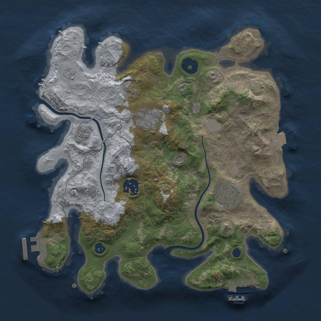 Rust Map: Procedural Map, Size: 2950, Seed: 32622, 10 Monuments