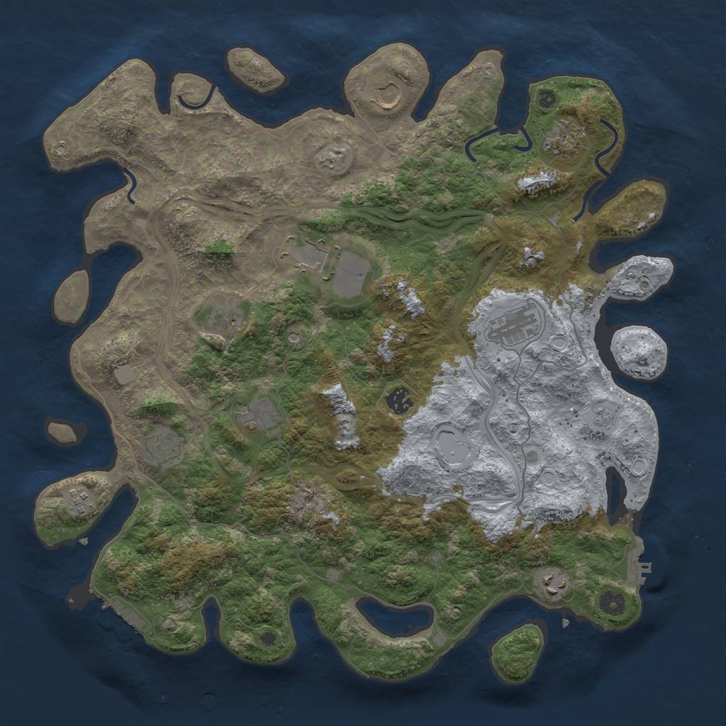 Rust Map: Procedural Map, Size: 4250, Seed: 2014678713, 19 Monuments