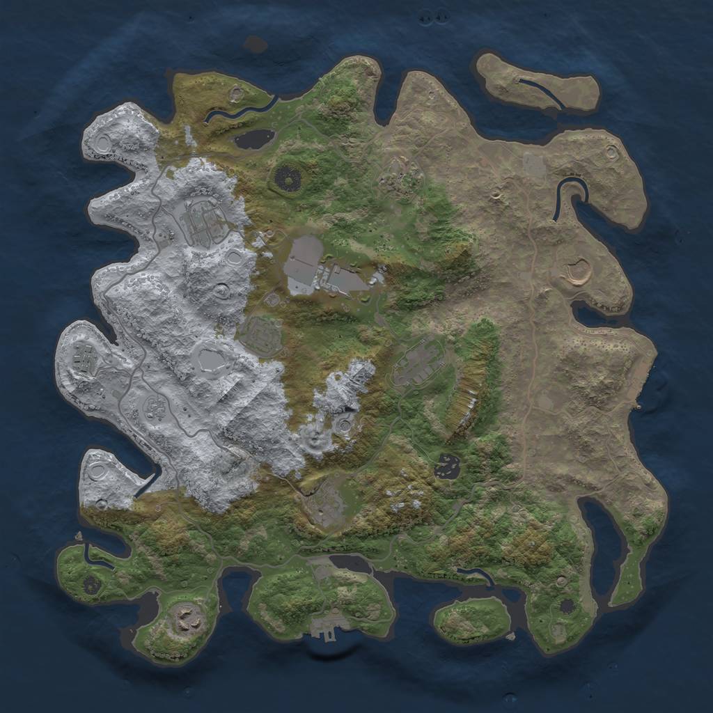 Rust Map: Procedural Map, Size: 4000, Seed: 810868166, 19 Monuments