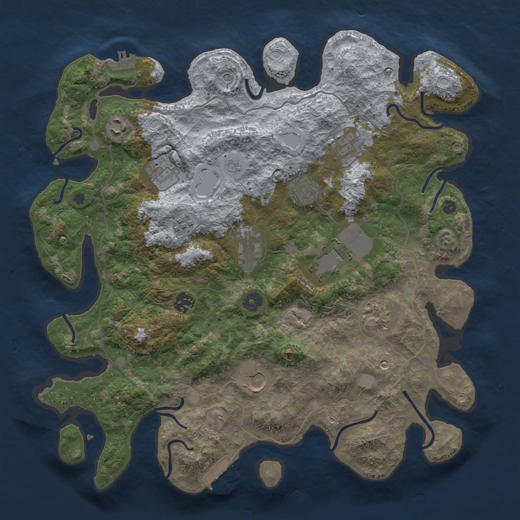 Rust Map: Procedural Map, Size: 4000, Seed: 806222863, 19 Monuments