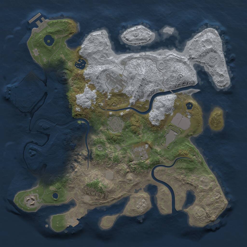 Rust Map: Procedural Map, Size: 3500, Seed: 123279952, 13 Monuments