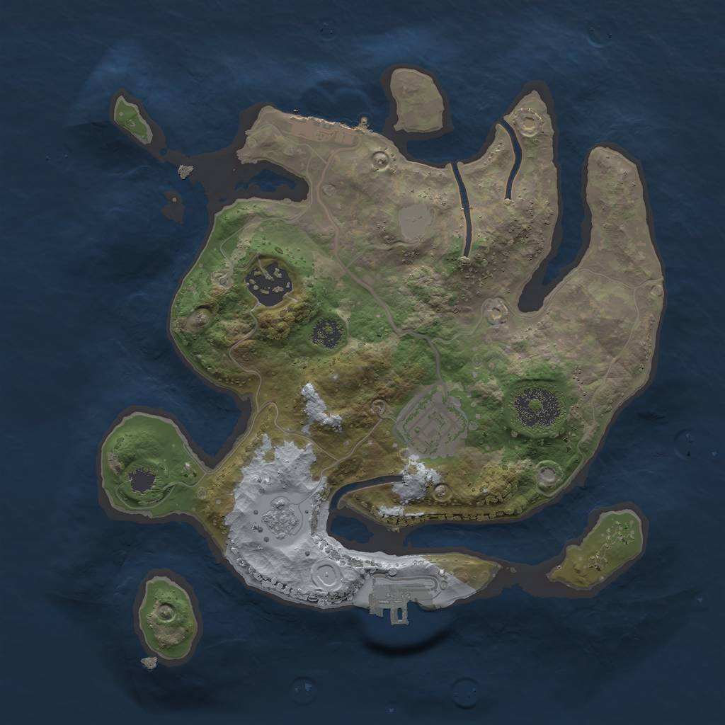 Rust Map: Procedural Map, Size: 2500, Seed: 4657981, 10 Monuments