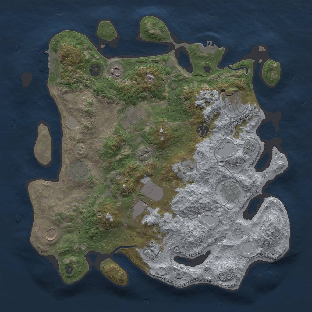 Rust Map: Procedural Map, Size: 3750, Seed: 958461676, 19 Monuments