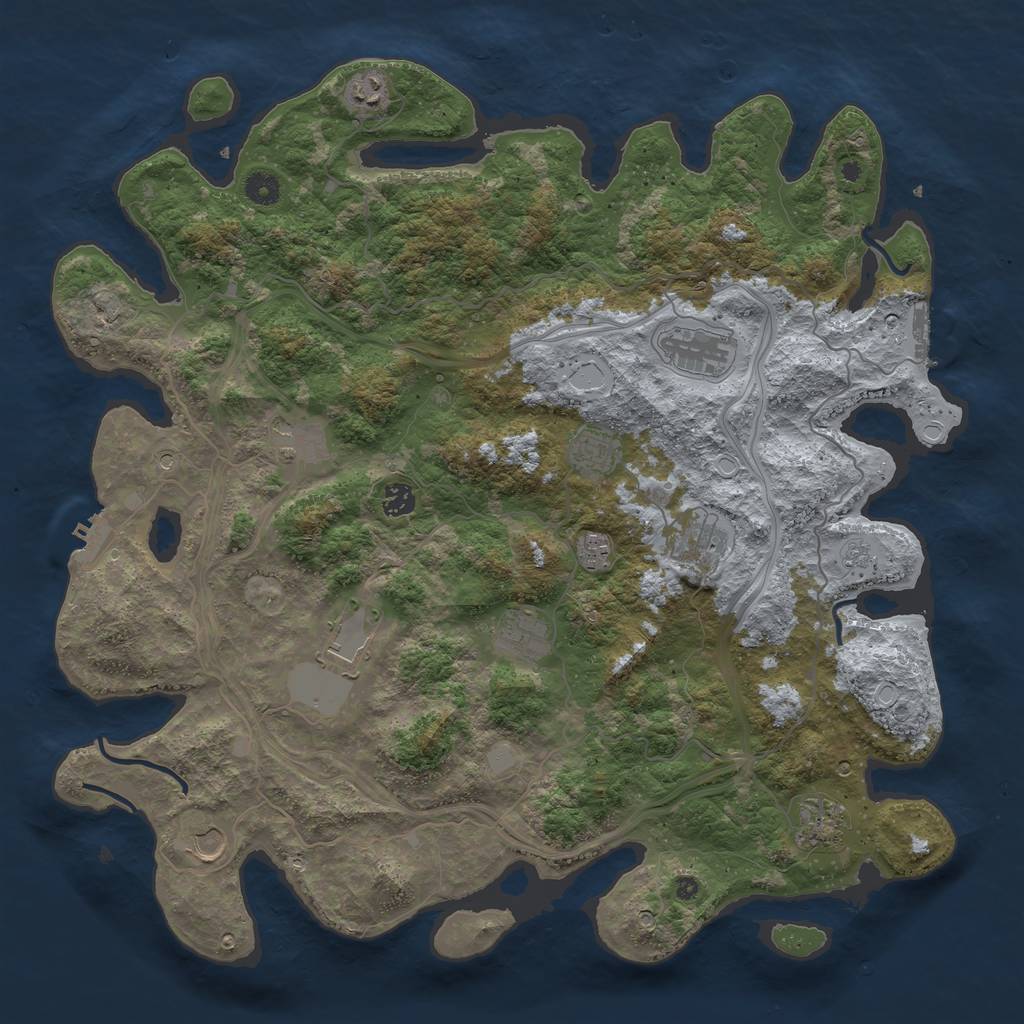 Rust Map: Procedural Map, Size: 4500, Seed: 577865162, 20 Monuments