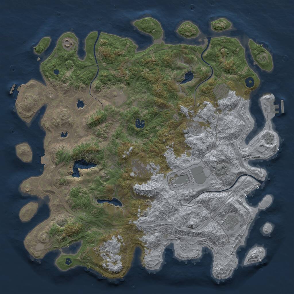 Rust Map: Procedural Map, Size: 4500, Seed: 640367190, 16 Monuments