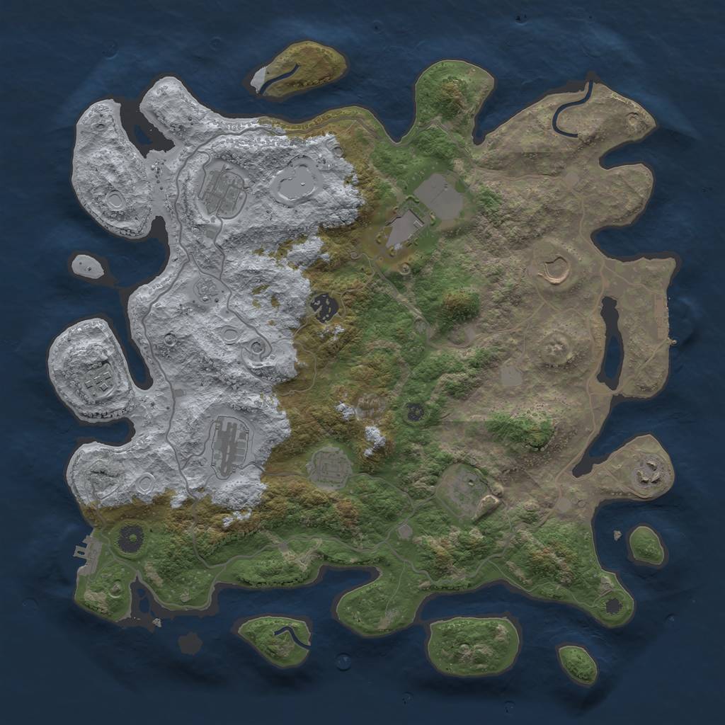 Rust Map: Procedural Map, Size: 4000, Seed: 862089628, 18 Monuments