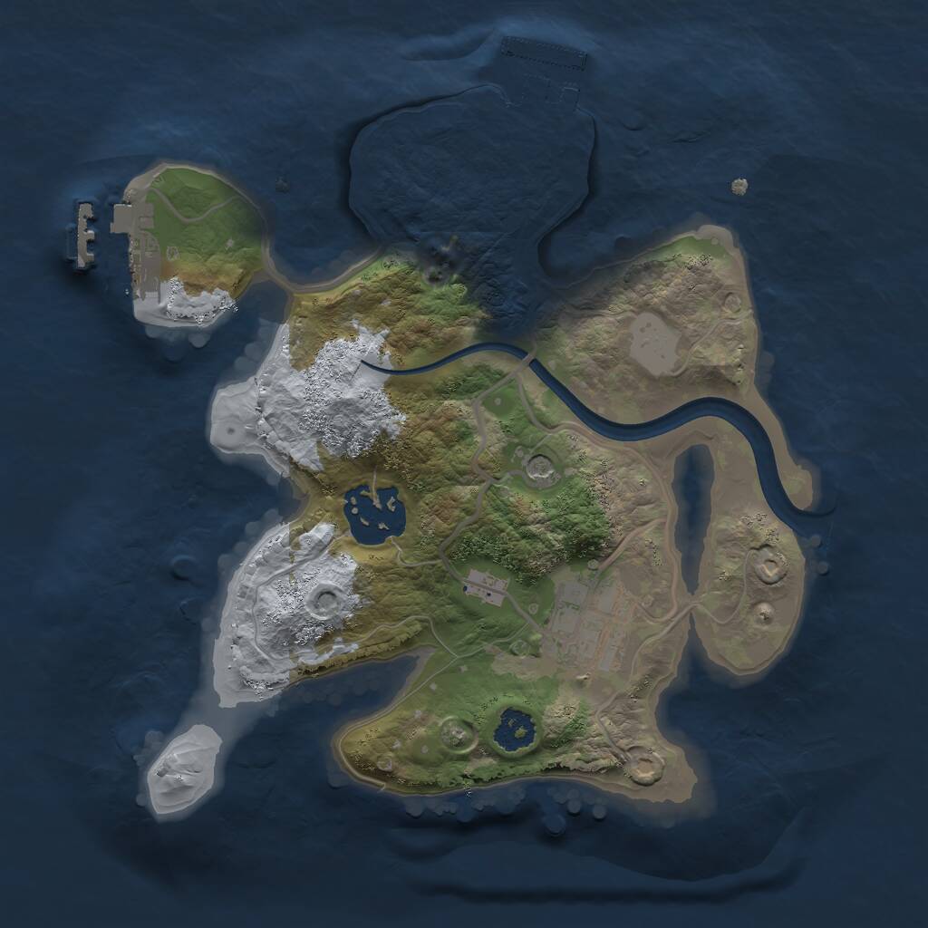 Rust Map: Procedural Map, Size: 2250, Seed: 7983648, 6 Monuments