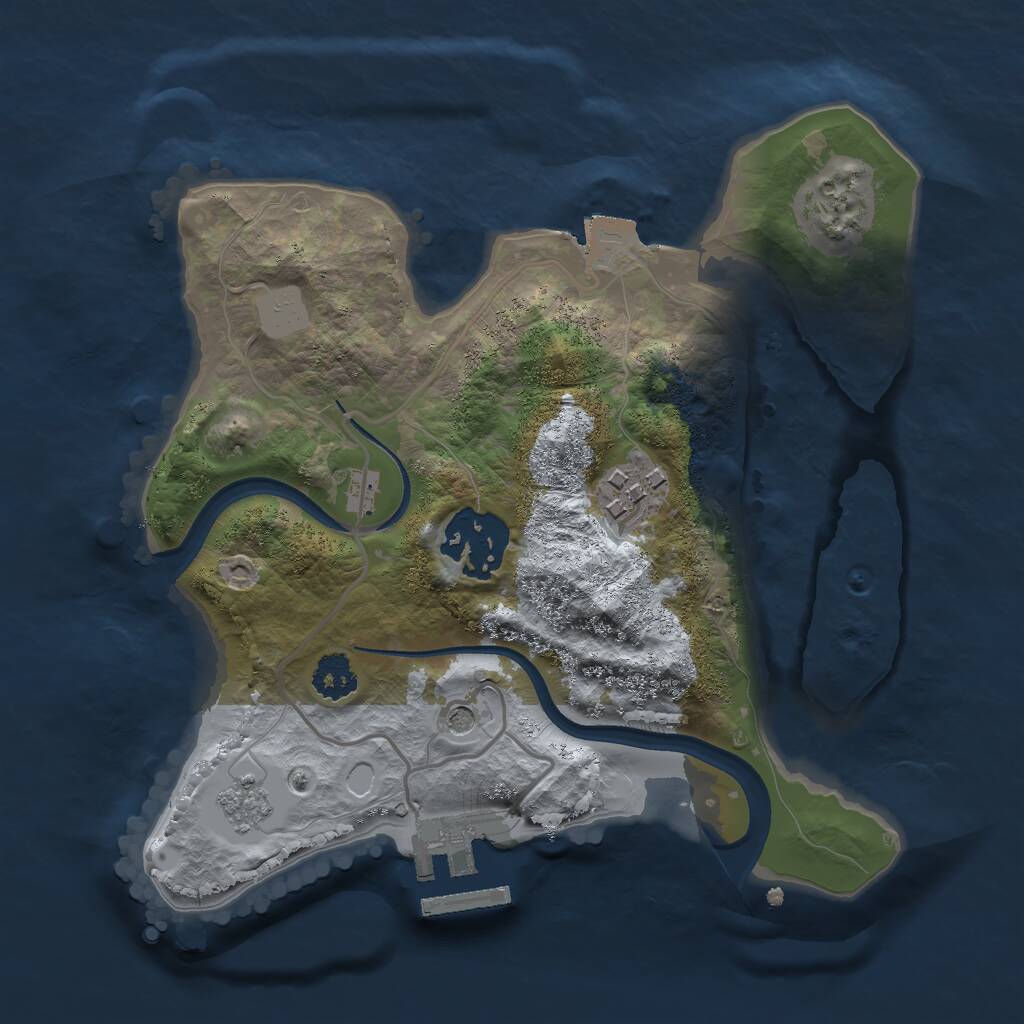Rust Map: Procedural Map, Size: 2300, Seed: 23525, 6 Monuments