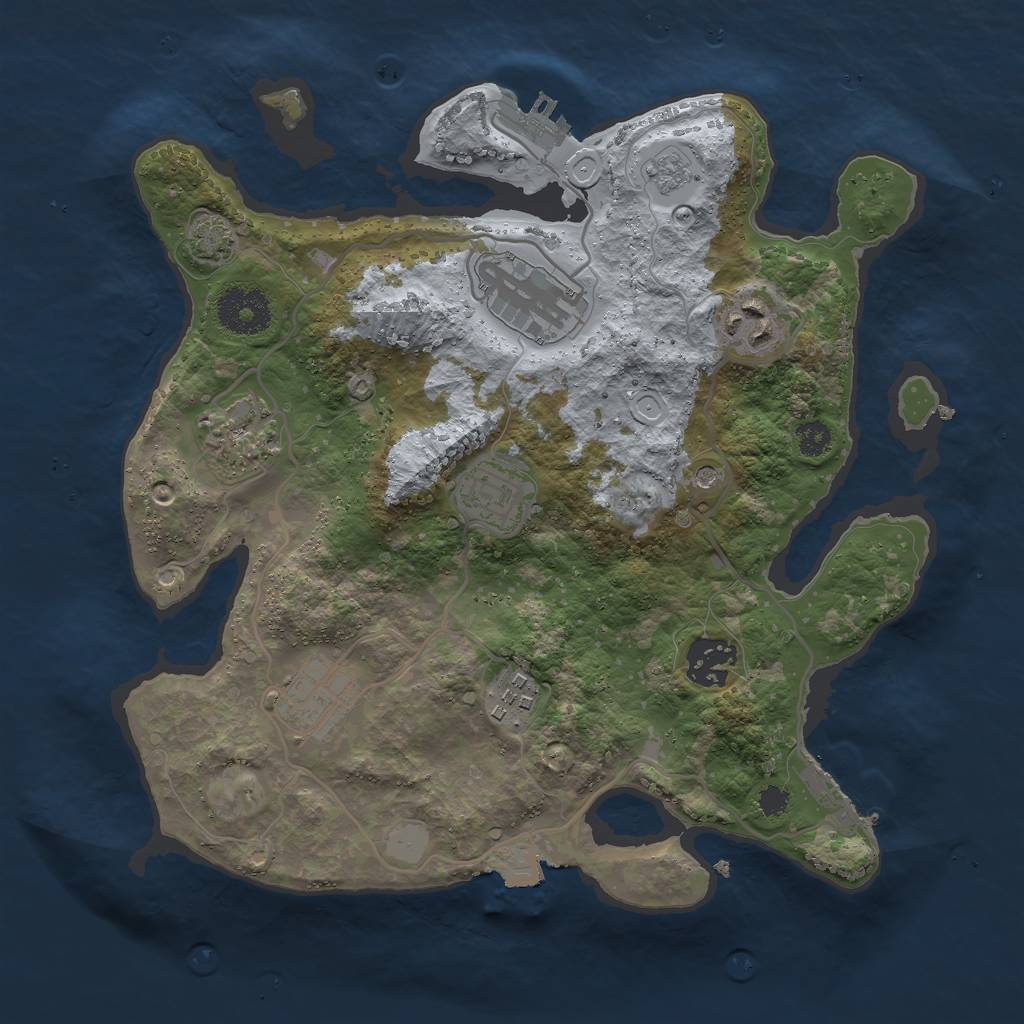 Rust Map: Procedural Map, Size: 3000, Seed: 487510429, 15 Monuments