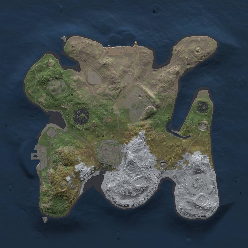Rust Map: Procedural Map, Size: 2200, Seed: 2136487, 10 Monuments