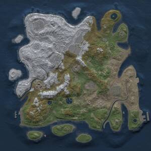 Thumbnail Rust Map: Procedural Map, Size: 3500, Seed: 2074503107, 14 Monuments