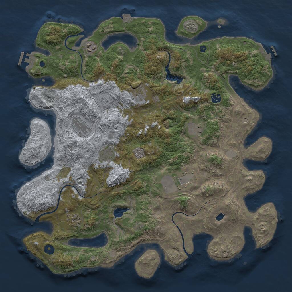 Rust Map: Procedural Map, Size: 4300, Seed: 1580006493, 15 Monuments