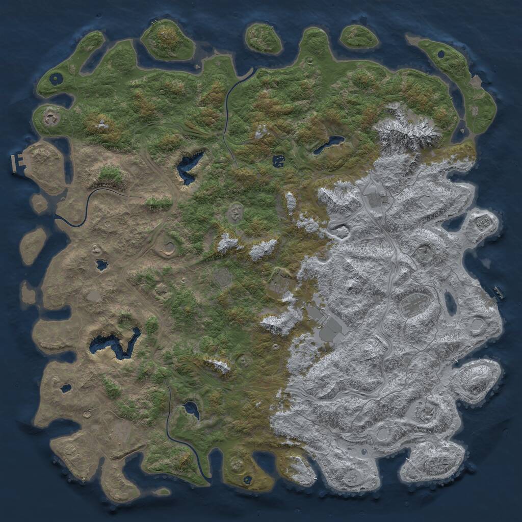 Rust Map: Procedural Map, Size: 6000, Seed: 1541697463, 17 Monuments