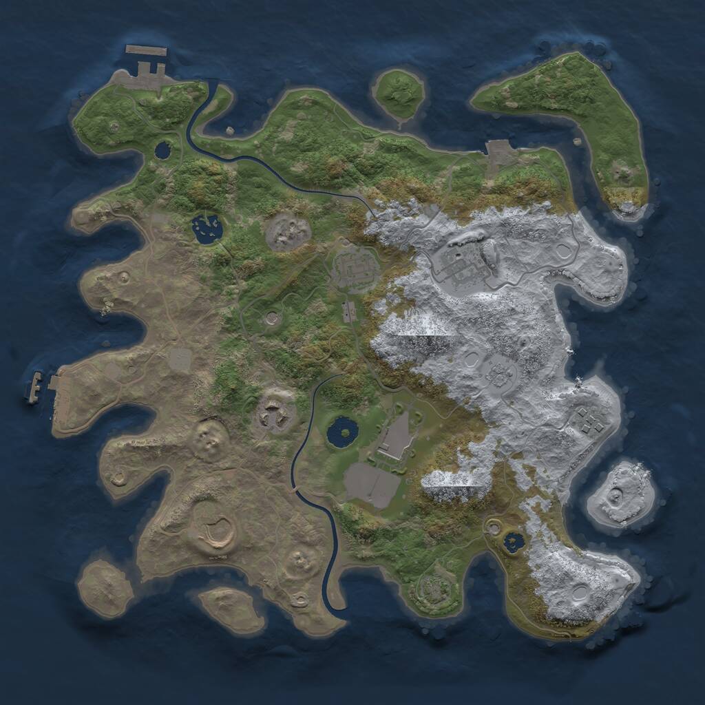 Rust Map: Procedural Map, Size: 3500, Seed: 41588449, 13 Monuments