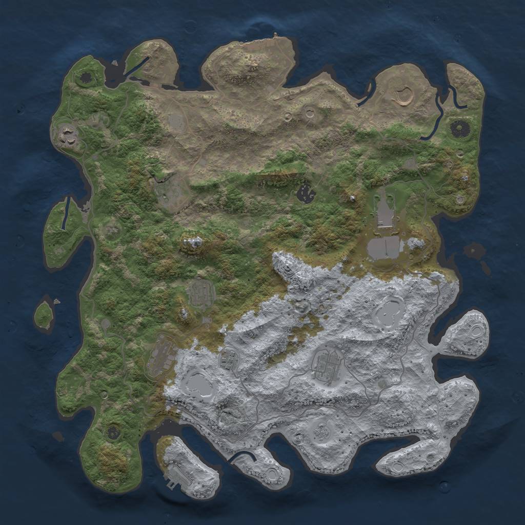 Rust Map: Procedural Map, Size: 4200, Seed: 17122273, 18 Monuments
