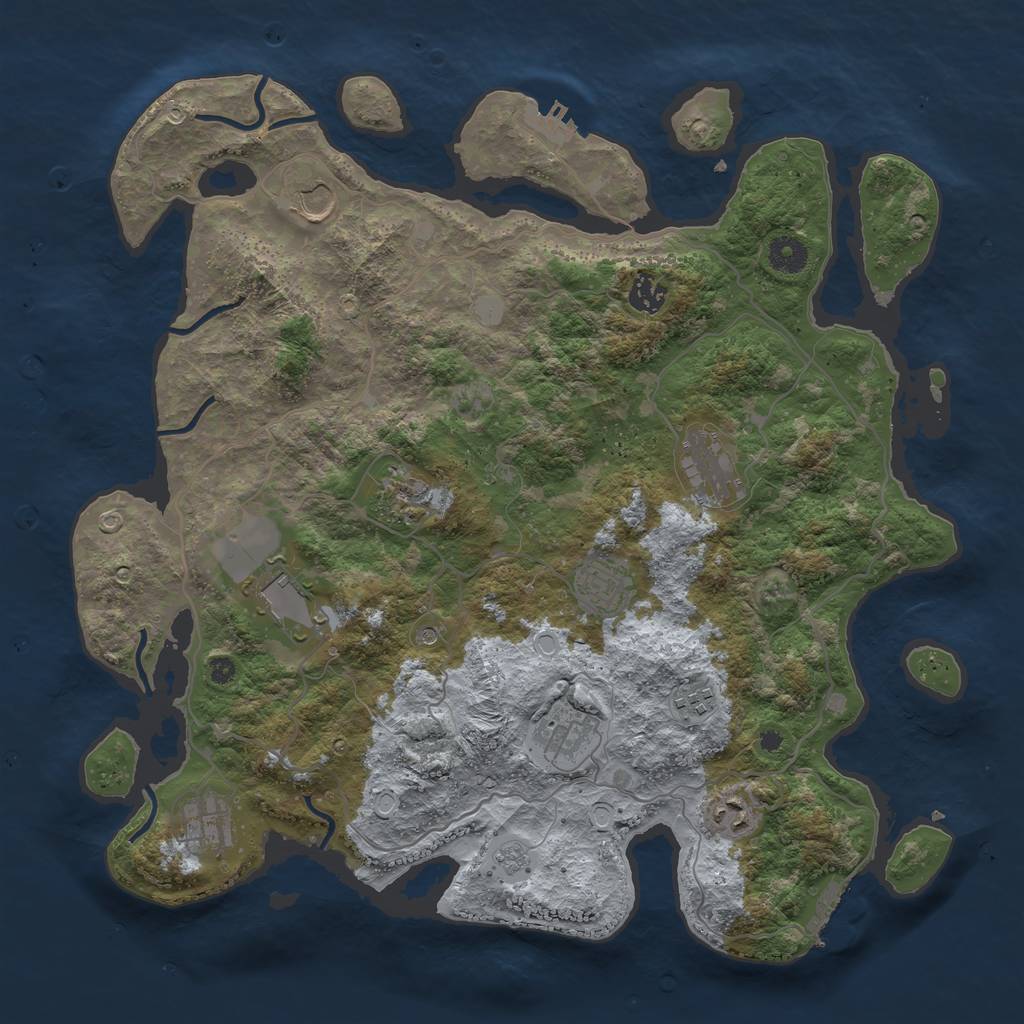 Rust Map: Procedural Map, Size: 4000, Seed: 1536175446, 19 Monuments