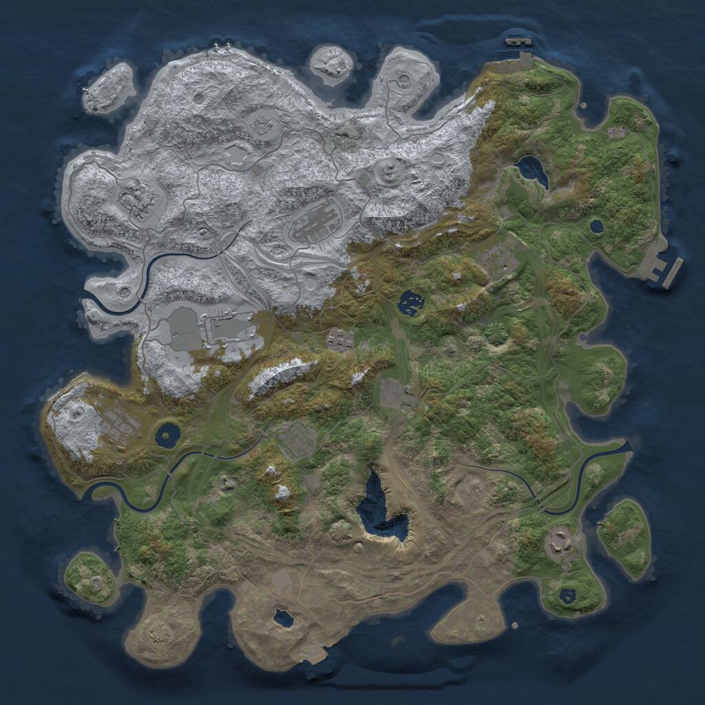 Rust Map: Procedural Map, Size: 4250, Seed: 334428, 16 Monuments