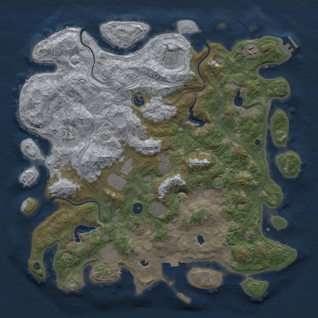 Rust Map: Procedural Map, Size: 4500, Seed: 9814642, 14 Monuments