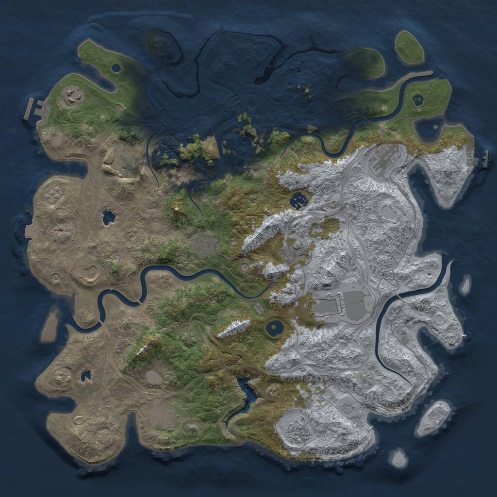 Rust Map: Procedural Map, Size: 4500, Seed: 1484516254, 17 Monuments