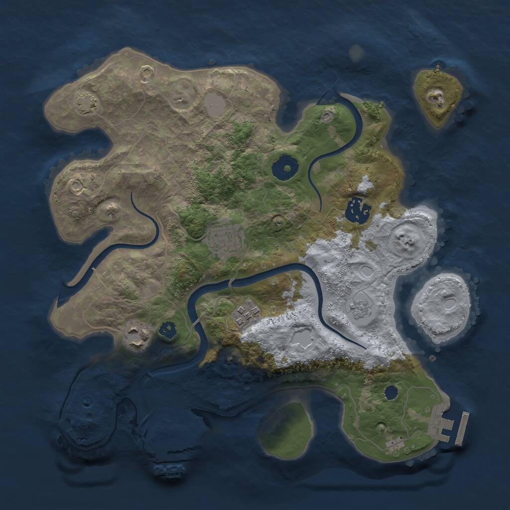 Rust Map: Procedural Map, Size: 3000, Seed: 630368333, 9 Monuments