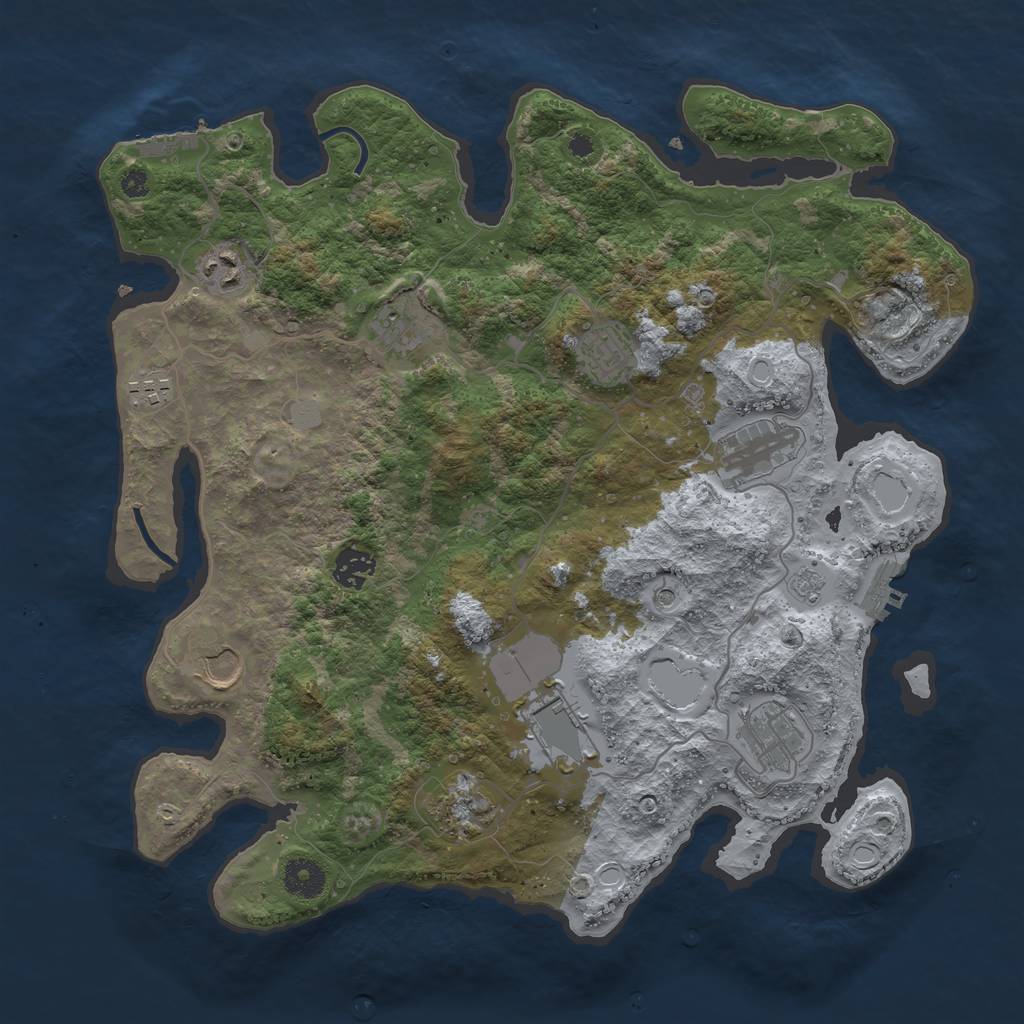 Rust Map: Procedural Map, Size: 3750, Seed: 22640693, 19 Monuments
