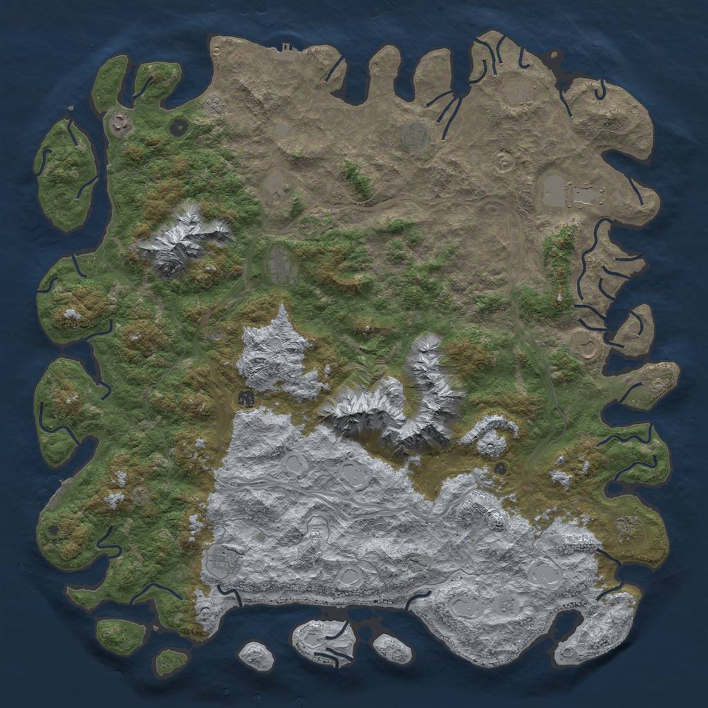 Rust Map: Procedural Map, Size: 6000, Seed: 1745165978, 18 Monuments