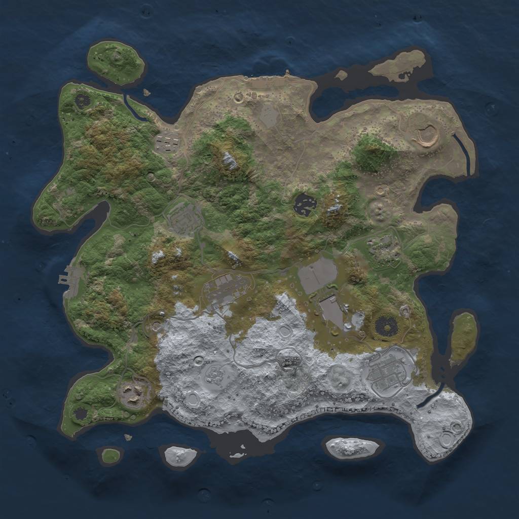Rust Map: Procedural Map, Size: 3500, Seed: 87164940, 18 Monuments