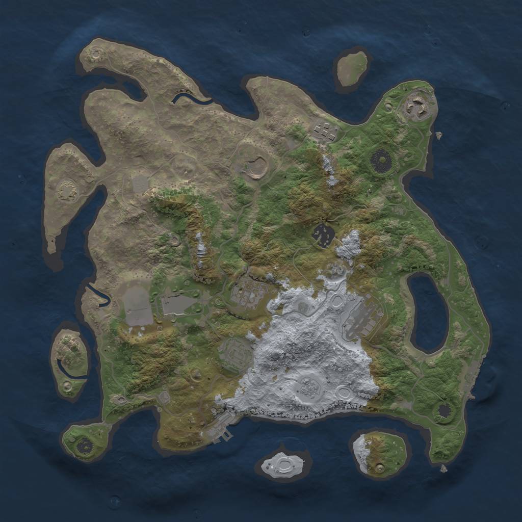 Rust Map: Procedural Map, Size: 3500, Seed: 14460368, 15 Monuments