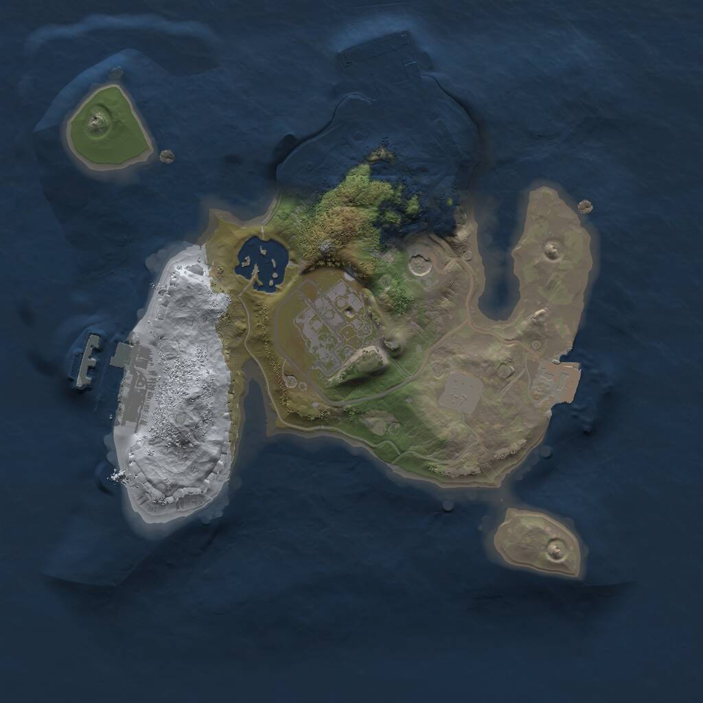 Rust Map: Procedural Map, Size: 2000, Seed: 33542202, 6 Monuments